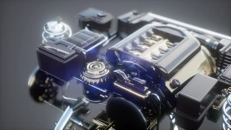 Detaillierter-Automotor-Und-Andere-Teile